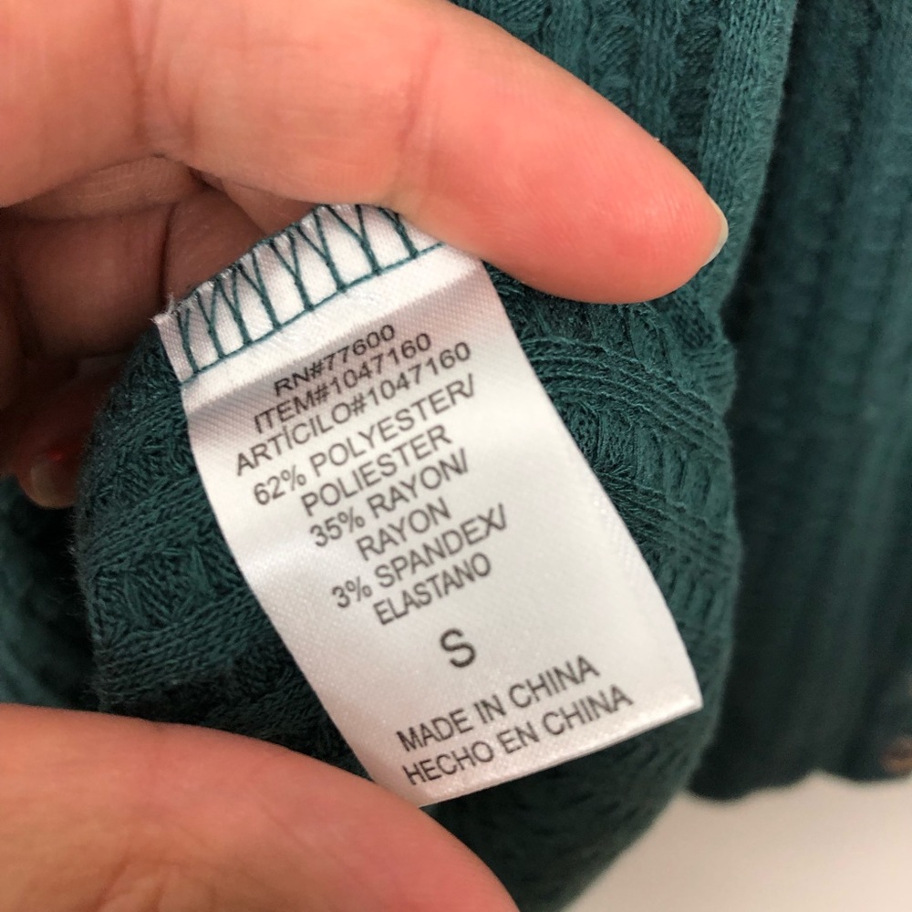 Chaser Women’s green thermal sweater size small - Picture 6 of 7
